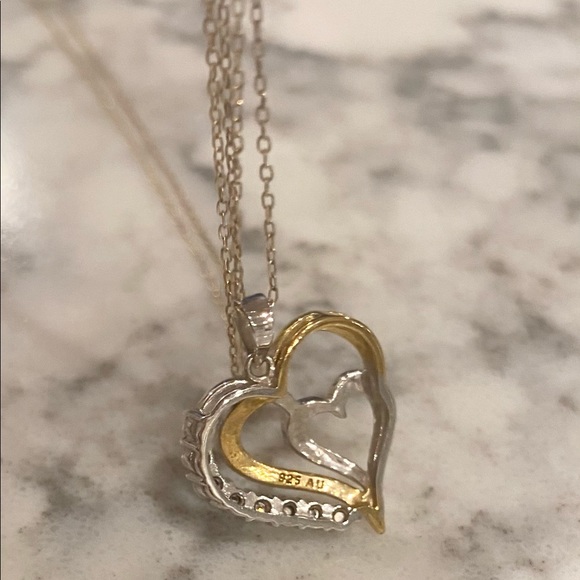 Authentic Diamond Gold & Sterling Silver Necklace - Picture 4 of 4